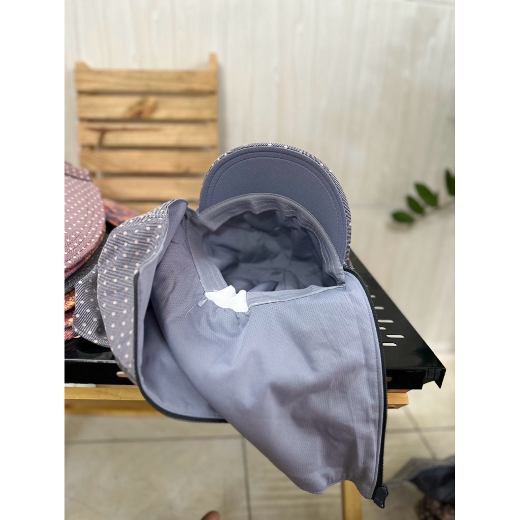 Nón mũ chống nắng khẩu trang che kín mặt, vải mát dễ thở, miếng dán/dây kéo thời trang