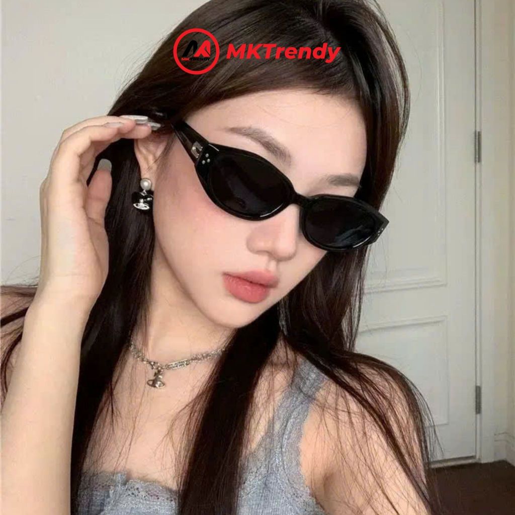 [Live x MKTRENDY] Kính râm mắt mèo thời trang nam nữ chống tia UV phong cách Hàn Quốc đi chơi đi học T1