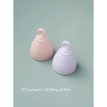 Cốc nguyệt san cải tiến Cocmau - Kháng màu kinh nguyệt - Cuống tròn dễ tháo - Dành cho người châu Á