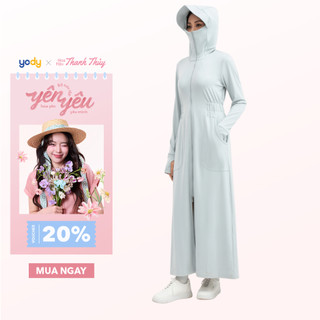 Áo chống nắng nữ YODY dáng dài chống tia UV 99% áo khoác nắng toàn thân WESJ25S002