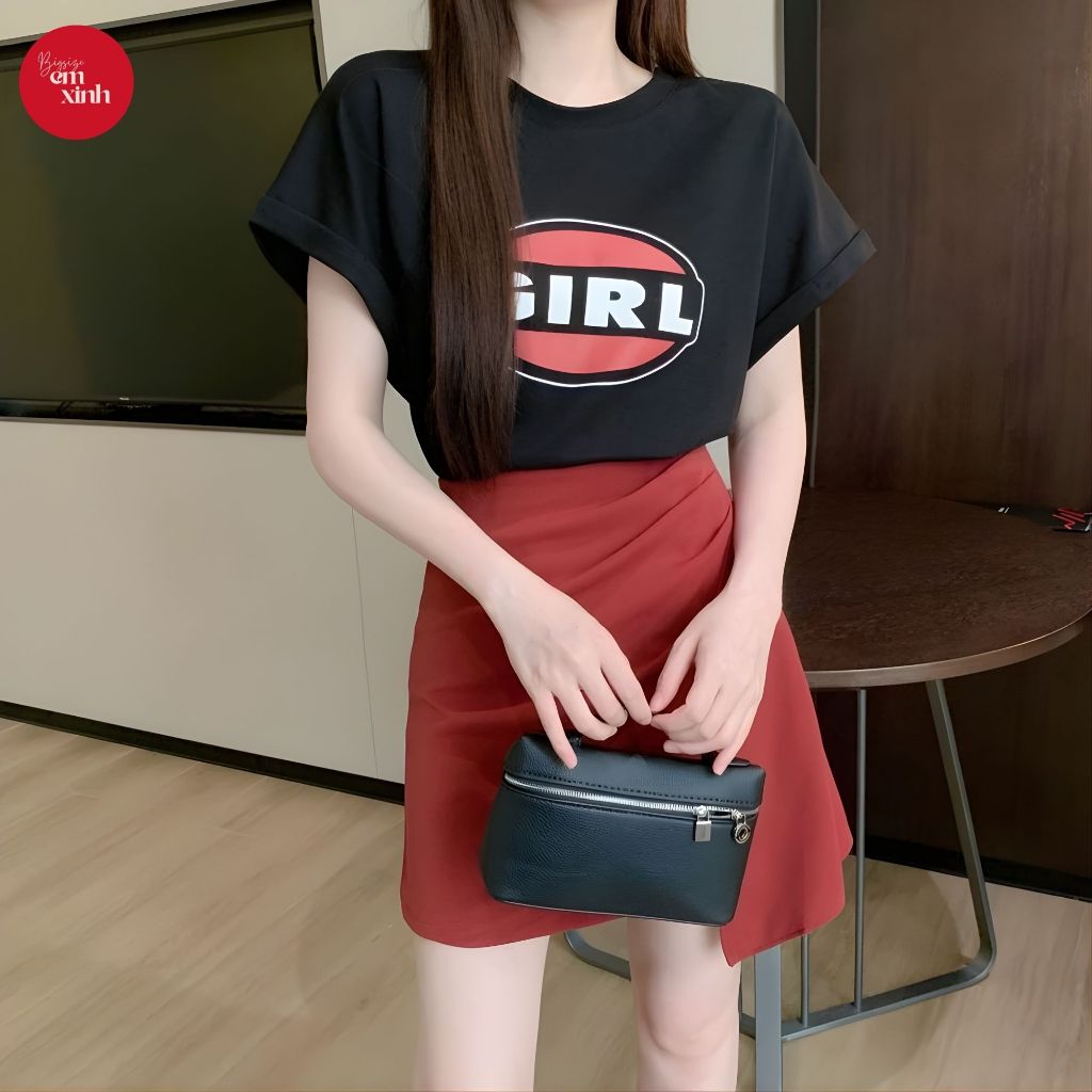 Quần Giả Váy Nữ Vạt Xéo Cotton Lạnh Dày Dặn – Quần Váy Nữ Freesize Bigsize 45–90kg | BS085- Em Xinh Bigsize