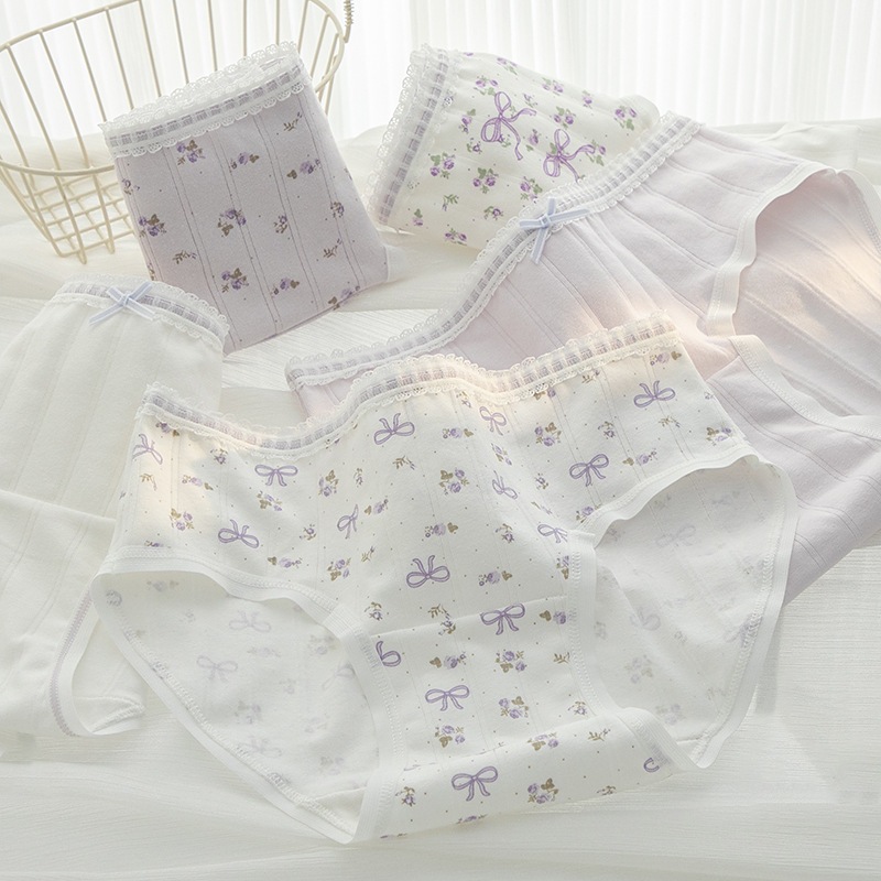 Quần lót nữ cotton cao cấp hoa nhí xinh xắn ngọt ngào chất vải thoáng khí co giãn tốt LANIXA L1133