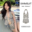 Set BiKiNi Áo Yếm Quần Đùi Kẻ Sọc Đen Trắng Đi Biển❤️