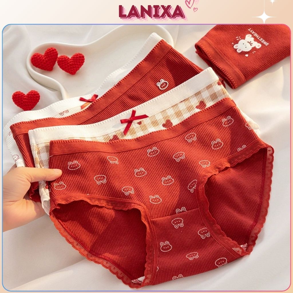 Quần lót nữ cotton cao cấp đàn hồi tốt thấm hút tốt thoáng khí đáy lót kháng khuẩn khử mùi LANXA Y20