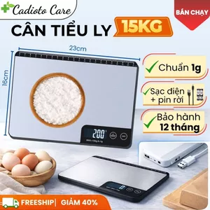 Cân Tiểu Ly Điện Tử 15KG K29H – Cân Nhà Bếp Chính Xác 1g, Sạc Điện + Pin AAA, Đa Đơn Vị g/kg/ml
