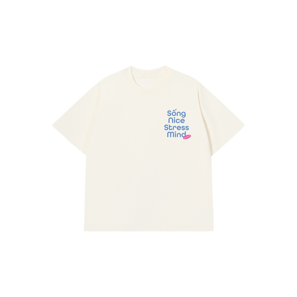 LUON VUITUOI Áo Vớ Vẩn Vui Tươi Áo Thun SỐNG NICE STRESS MIND Cotton 100% Oversize REDLABEL Nam Nữ TS80