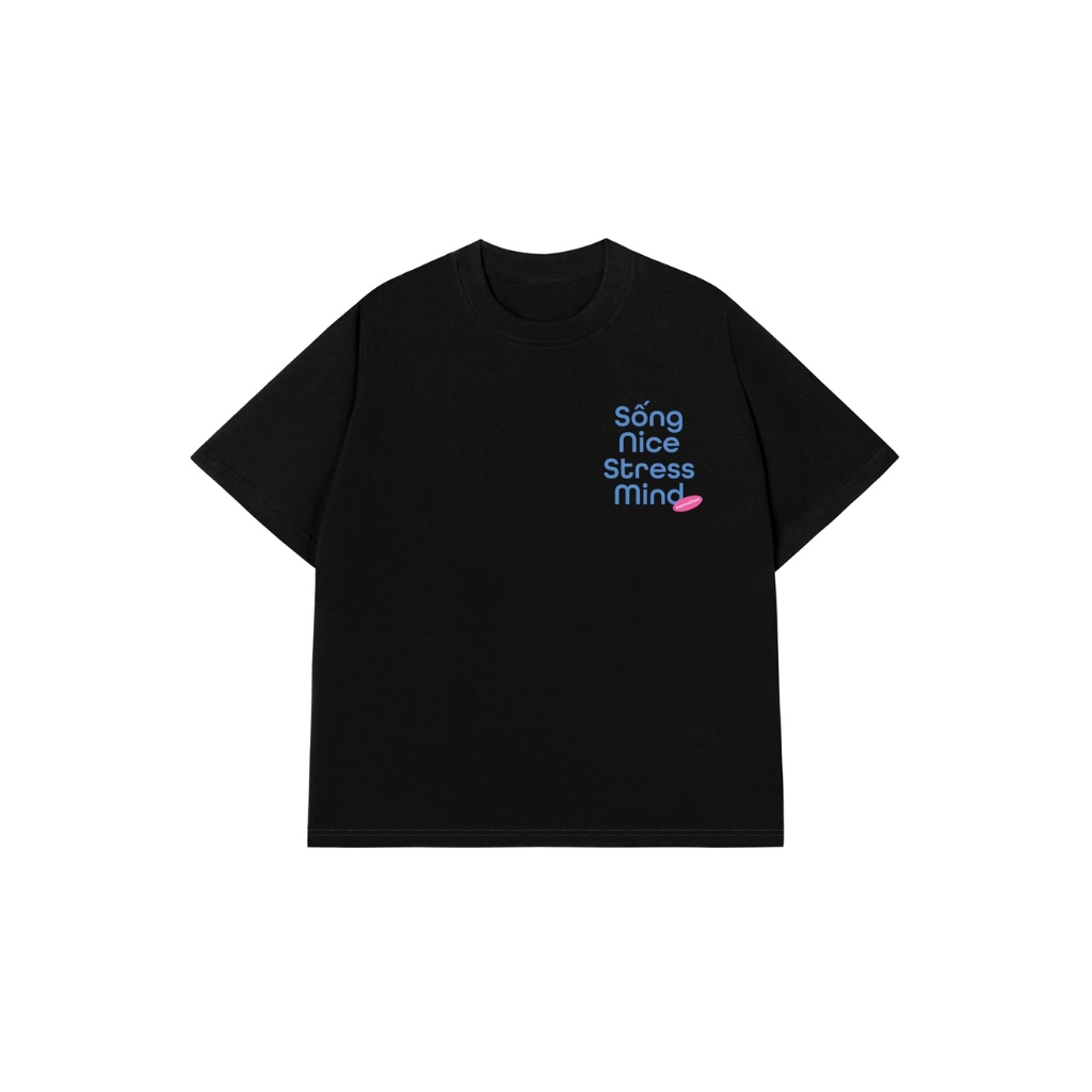 LUON VUITUOI Áo Vớ Vẩn Vui Tươi Áo Thun SỐNG NICE STRESS MIND Cotton 100% Oversize REDLABEL Nam Nữ TS80