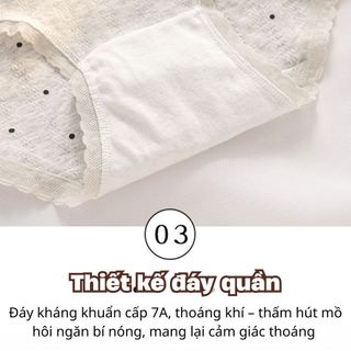Quần lót nữ cotton xốp cao cấp thấm hút đáy lót 2 lóp kháng khuẩn khử mùi họa tiết đáng yêu L1172
