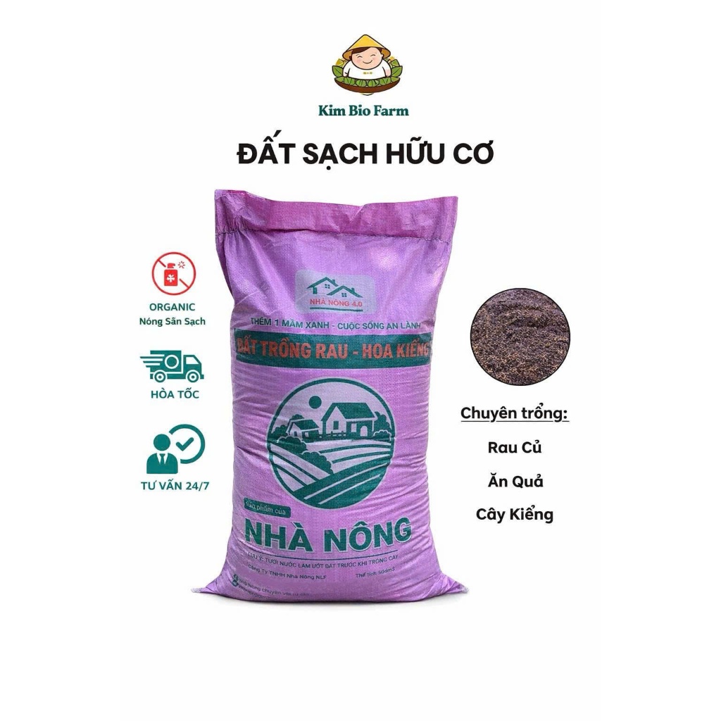 Đất Sạch Đa Dụng Nhà Nông 50dm³ – Trồng Rau, Cây Cảnh, Cây Ăn Trái