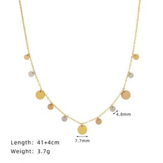 Dây chuyền choker nữ titan sequin xích phối mặt tròn to nhỏ 3 màu mạ vàng không gỉ WN2632 BY ACCESSORIES