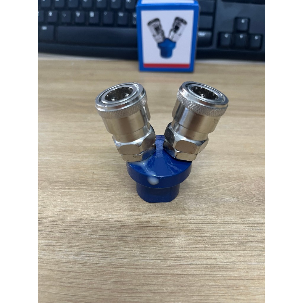 Chạc 2 Khí Nén Ren Trong 13mm Và Ren Ngoài 21mm | Tê Khí Nén Chia 2 Đầu