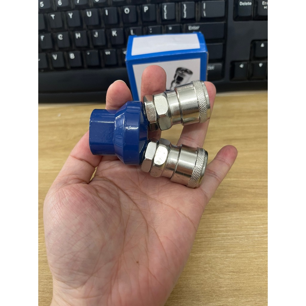 Chạc 2 Khí Nén Ren Trong 13mm Và Ren Ngoài 21mm | Tê Khí Nén Chia 2 Đầu