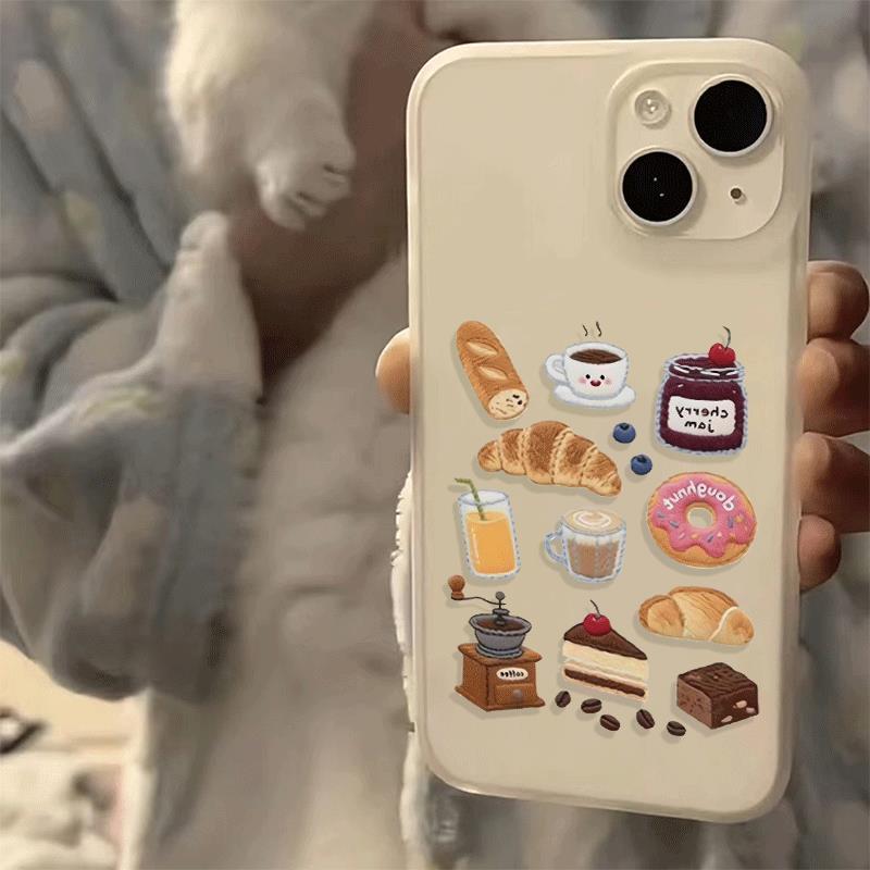 Hình ảnh thực phẩm phù hợp với 16 vỏ điện thoại iPhone 17 Air, cảm giác da 14/13/11 Pro