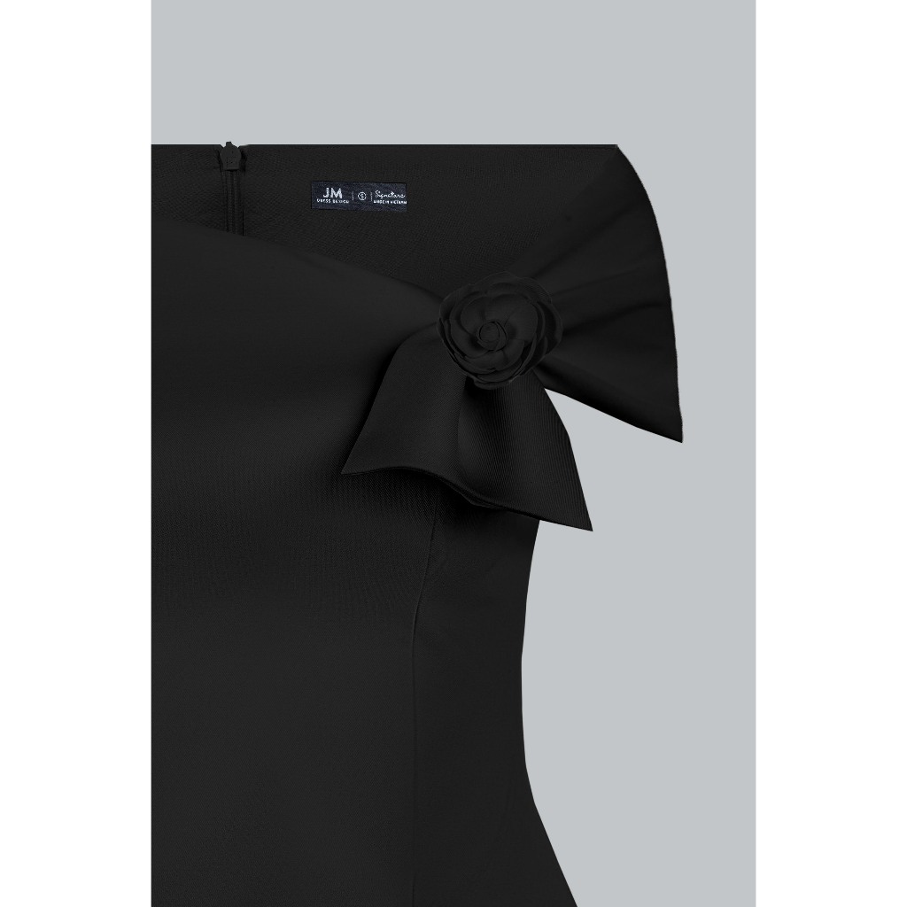 Áo Xuân Hè Cổ Lệch 2T17.2601, Áo Lệch Vai Form Dáng Ôm Eo Xoè Nhẹ, Kiểu Dáng Fitted Bodice Thanh Lịch Sang Trọng By JM