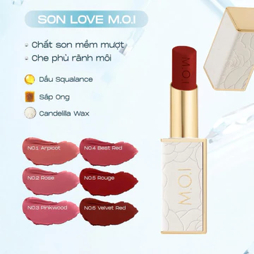 SON THỎI LÌ Love M.O.I HỒ NGỌC HÀ , SON LÌ MỀM MỊN ,Phiên bản nâng cấp giới hạn , dưỡng chấtx2