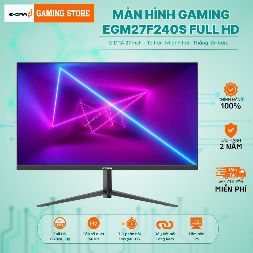 Màn Hình Gaming 27inch EGM27F240S Full HD/240Hz/1ms Chính Hãng - Bảo Hành EDRA 24 Tháng