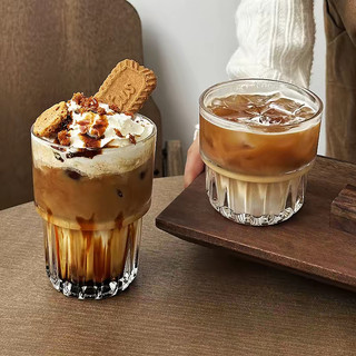 Bộ 6 Ly thủy tinh 160ml 250ml 320ml, Cốc thủy tinh sọc đáy 2 tầng chịu nhiệt uống trà, cafe,sinh tố