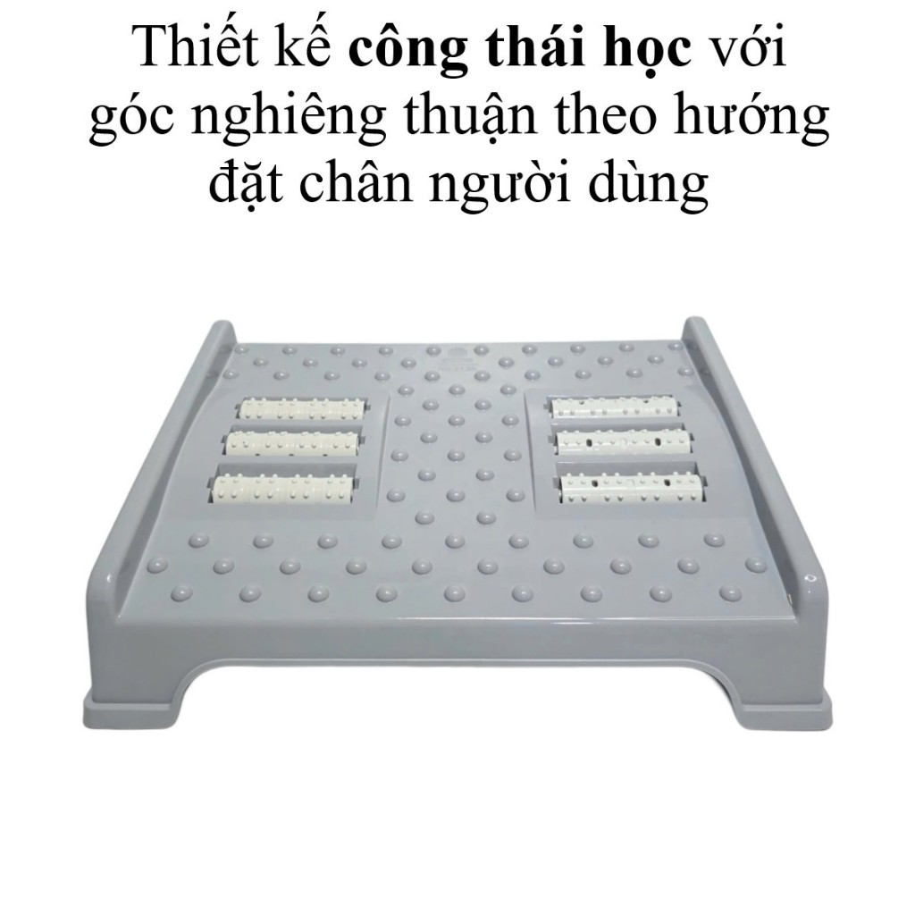 Ghế kê chân có con lăn nhựa VIỆT NHẬT - Massage bàn chân, kê chân công thái học văn phòng - 2135 AMIZIN