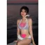 2Soonsumff Bikini 2 mảnh họa tiết kẻ sọc buộc dây, bộ đồ bơi cao cấp phong cách hàn quốc đi biển