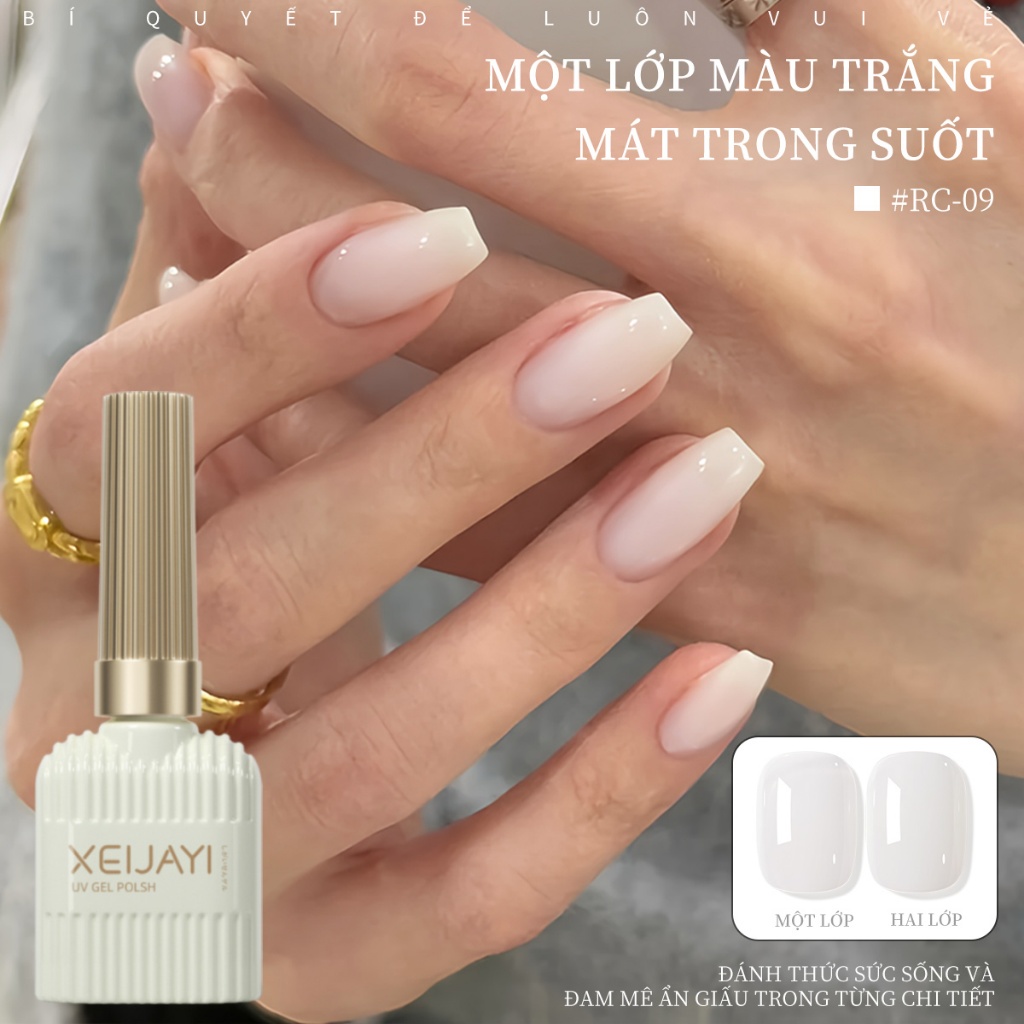 XEIJAYI 15ml  Sơn móng tay dạng gel màu trắng sữa mới, thích hợp sử dụng tại salon và hàng ngày.