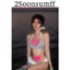2Soonsumff Bikini 2 mảnh họa tiết kẻ sọc buộc dây, bộ đồ bơi cao cấp phong cách hàn quốc đi biển