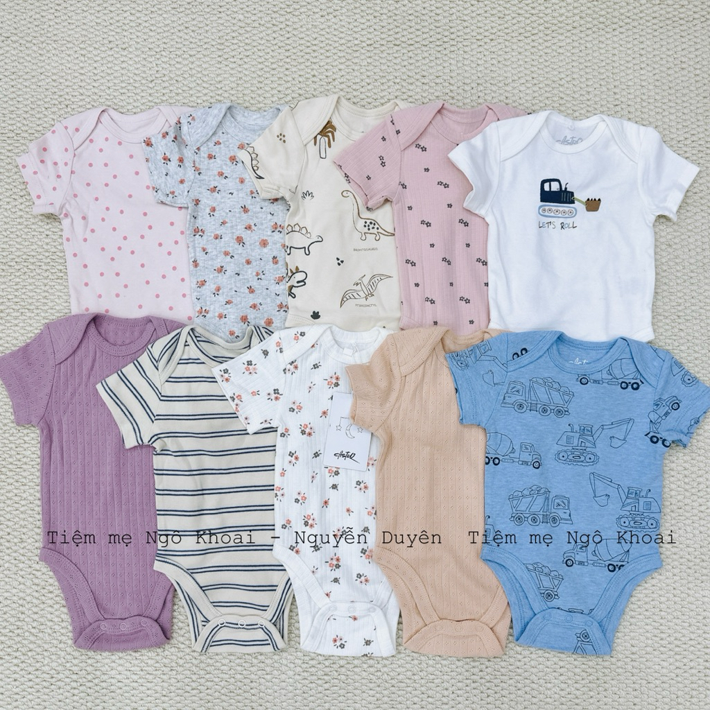 [MD77]  Body ngắn tay chất liệu cotton organic , tổ ong thông hơi CASTRO cho bé yêu 3-12M