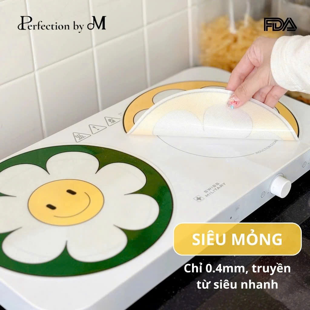 [CHÍNH HÃNG] Miếng lót bếp từ Perfection M-Mat – Silicone FDA, chịu nhiệt, chống xước, bảo vệ bếp