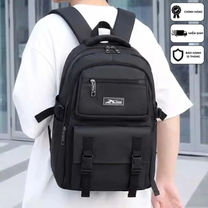 Balo Học Sinh Xbags Black Blue XB 3203 - Balo Nam Nữ Đi Học, Có Ngăn Chứa Laptop, Trượt Nước!