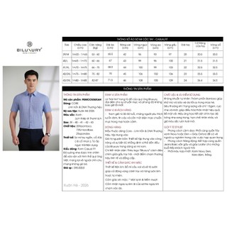 [T7_SALE 20%_HT] Áo Sơ Mi Cộc Tay Xanh Caro Thiết Kế Có Túi 9SMCC538XAH Biluxury Form Casual Fit Cao Cấp Bền Màu