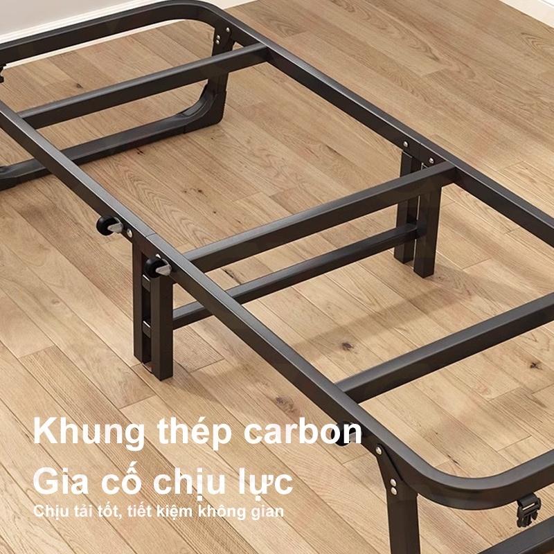 CONOCO Giường gấp thông minh 3 bước gấp gọn có bánh xe nệm cao su non cho văn phòng