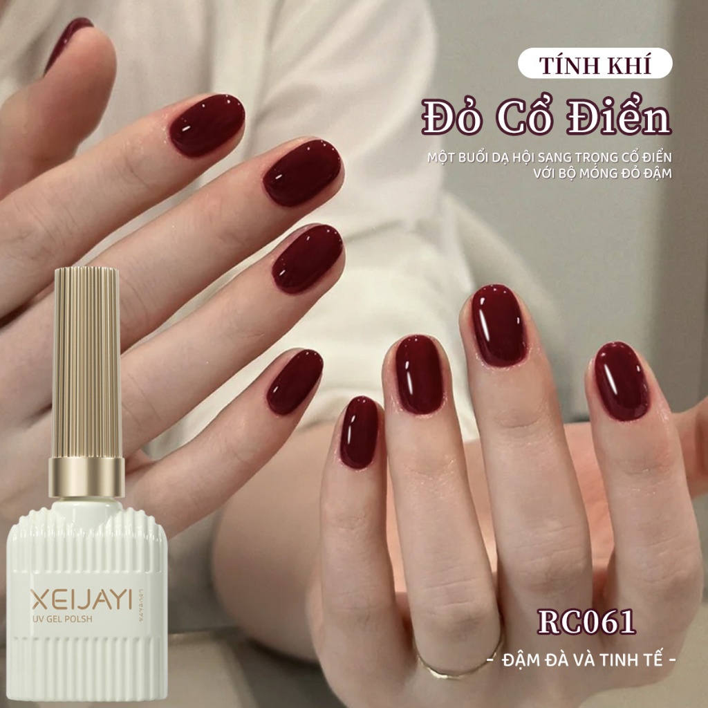 XEIJAYI 15ml Sơn móng tay dạng gel màu đỏ anh đào mới , độ bão hòa cao, thích hợp sử dụng tại salon.