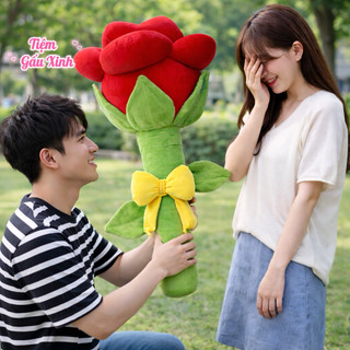 Gấu Bông Hoa Hồng Siêu Dễ Thương 🌹 Quà Tặng 8/3 – Sinh Nhật, Kỷ Niệm, Gấu Ôm Hoa Mềm Mịn Cao Cấp