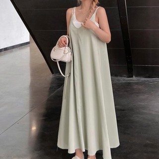 Đầm dài 2 dây dáng xoè vintage váy maxi đi biển tặng kèm quây rời - 247store