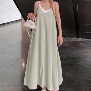 Đầm dài 2 dây dáng xoè vintage váy maxi đi biển tặng kèm quây rời - 247store