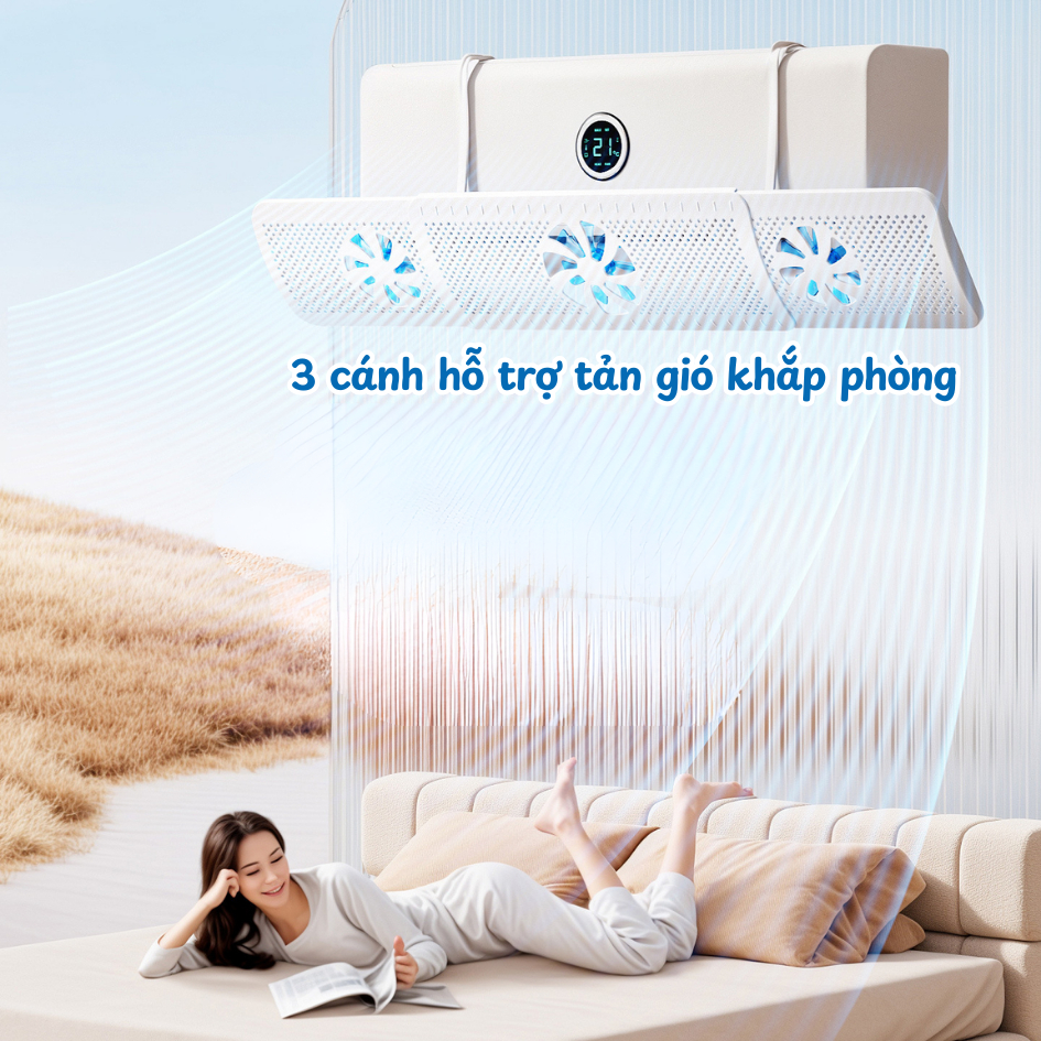 Tấm Chắn Gió Điều Hòa ABS 3 Cánh Quạt Xoay 180 Độ, Kéo Giãn 52-86cm Cản Gió Máy Lạnh Cho Mẹ Và Bé