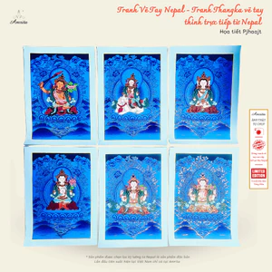 Tranh Thangka vẽ tay thỉnh trực tiếp từ Nepal 34 cm x 24.5 cm - CXNP345