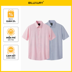 Áo Sơ Mi Nam Ngắn Tay Thiết Kế 1SMCB662 Biluxury Form CASUAL Kháng Khuẩn Bền Màu
