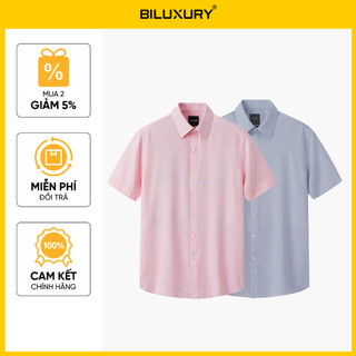 [T7_SALE 20%_HT] Áo Sơ Mi Nam Ngắn Tay Thiết Kế 1SMCB662 Biluxury Form CASUAL Kháng Khuẩn Bền Màu