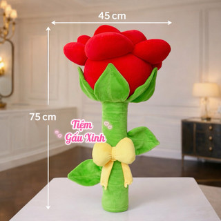 Gấu Bông Hoa Hồng Khổng Lồ Mềm Mịn Cao Cấp 75Cm - Quà Tặng 8/3, Sinh Nhật