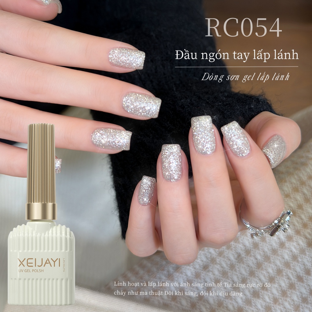 XEIJAYI 15ml Sơn móng tay gel nhũ trắng tuyết mới, thích hợp cho các tiệm nail và tự làm tại nhà.