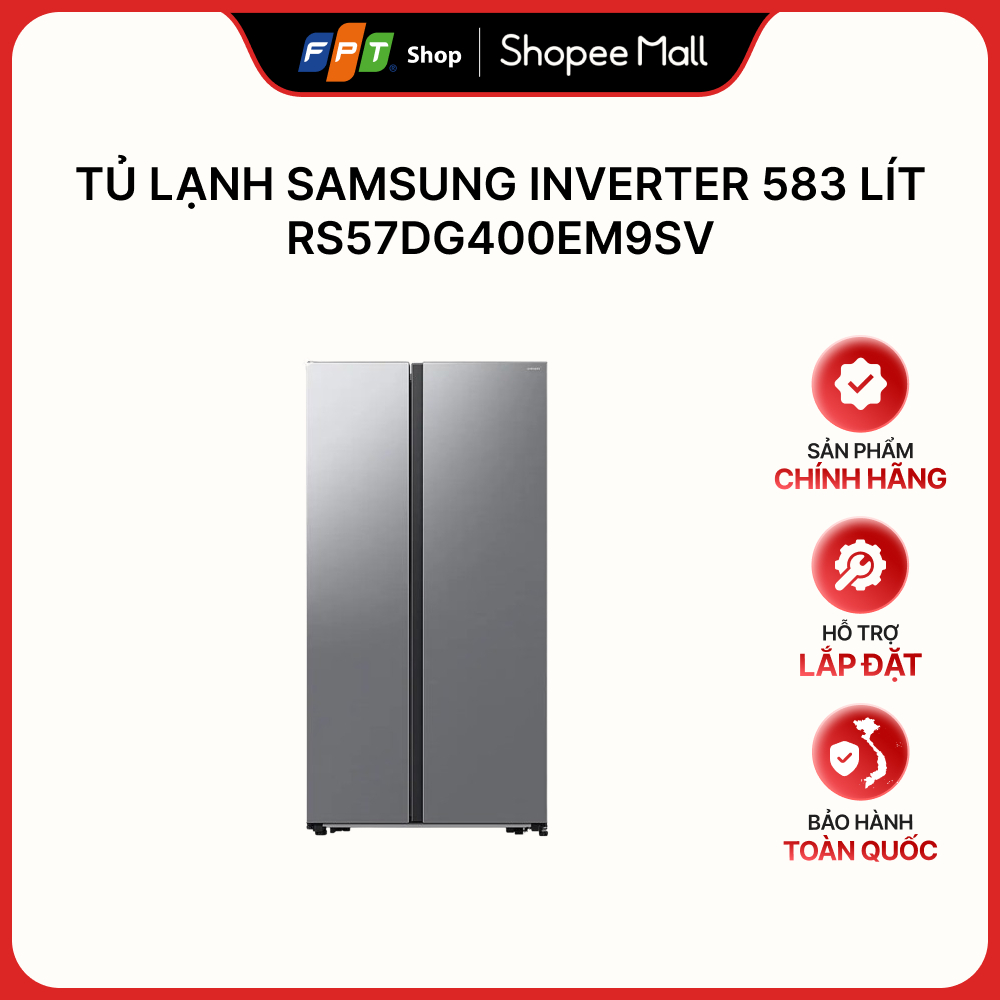 [Hàng chính hãng] Tủ lạnh Samsung Inverter 583 lít RS57DG400EM9SV