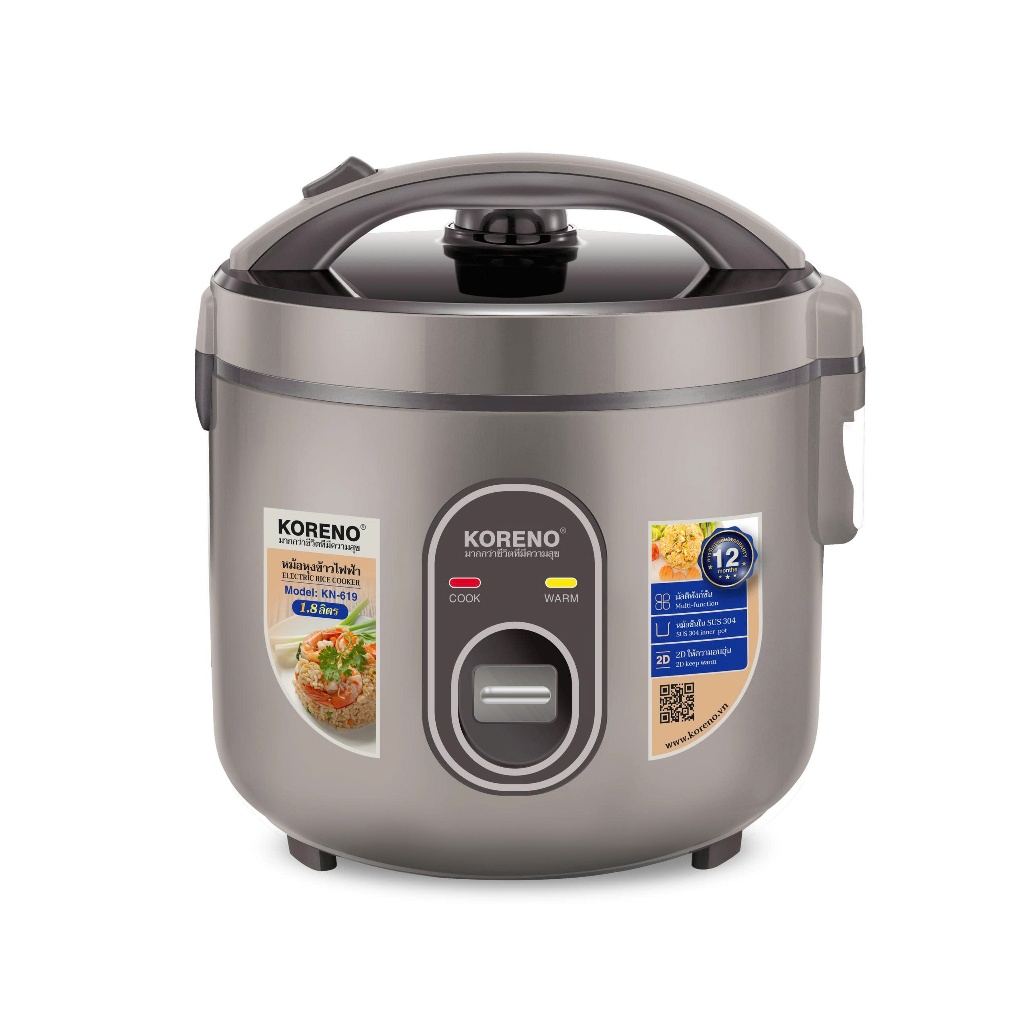Nồi Cơm KoreNo Lòng Niêu Inox 304 Dày Nặng 1Kg, Nấu Cơm Nhanh, Bảo Hành 12 Tháng