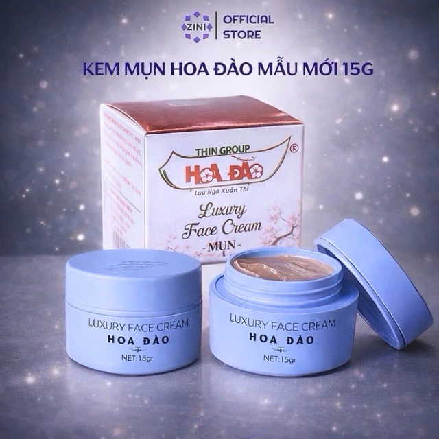 Kem mụn đông y hoa đào hộp lớn 15g ZINI STORE, kem mụn hoa anh đào sạch mụn mờ thâm giảm nám