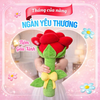 Gấu Bông Hoa Hồng Khổng Lồ Mềm Mịn Cao Cấp 75Cm - Quà Tặng 8/3, Sinh Nhật