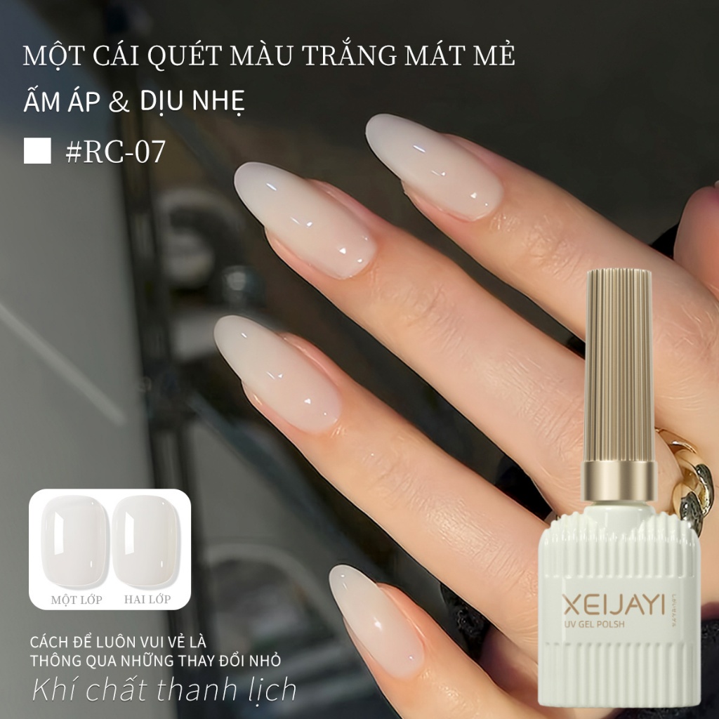 XIJEAYI 15ml Sơn móng tay dạng gel màu trắng băng giá , thích hợp cho các tiệm nail và sử dụng tại nhà.