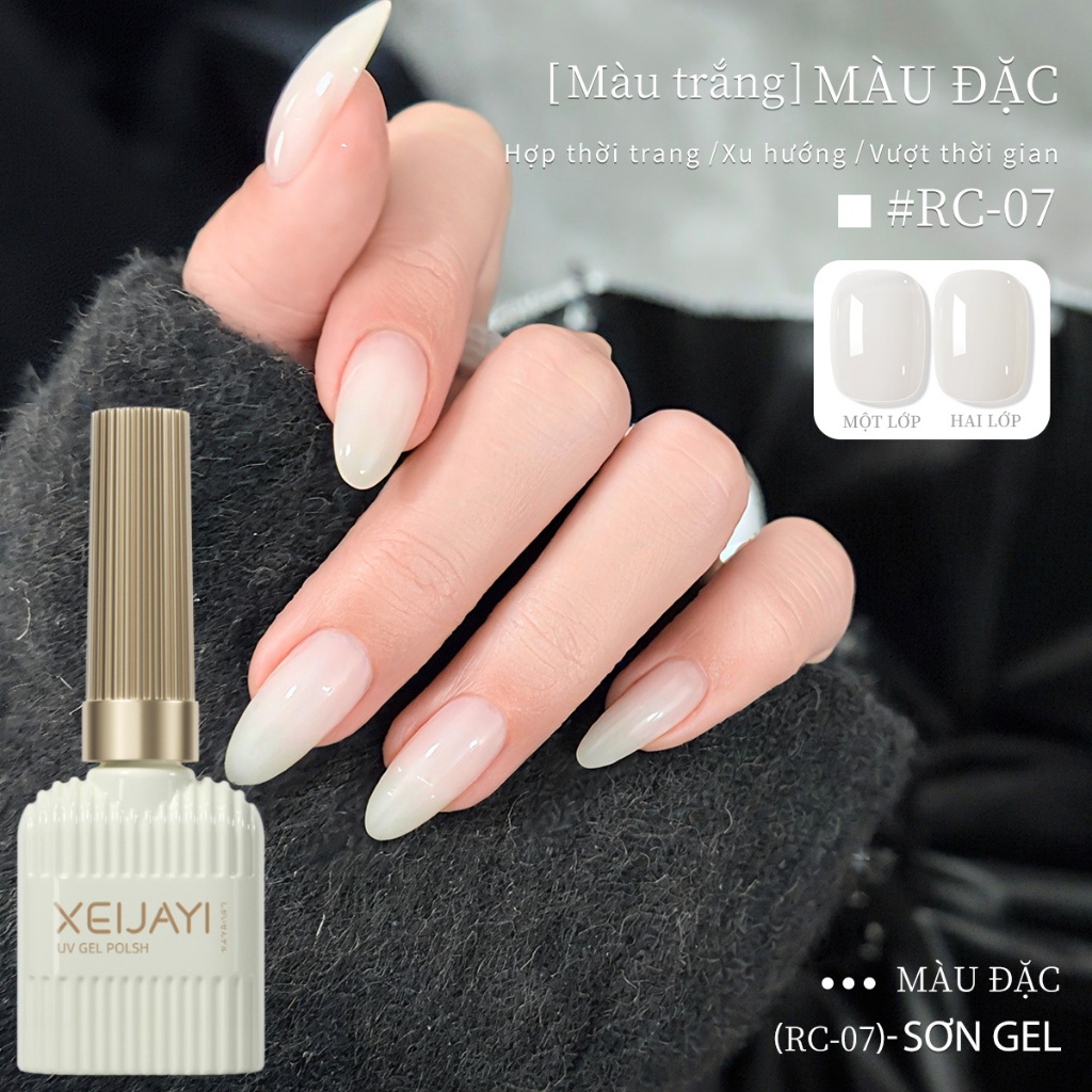 XIJEAYI 15ml Sơn móng tay dạng gel màu trắng băng giá , thích hợp cho các tiệm nail và sử dụng tại nhà.