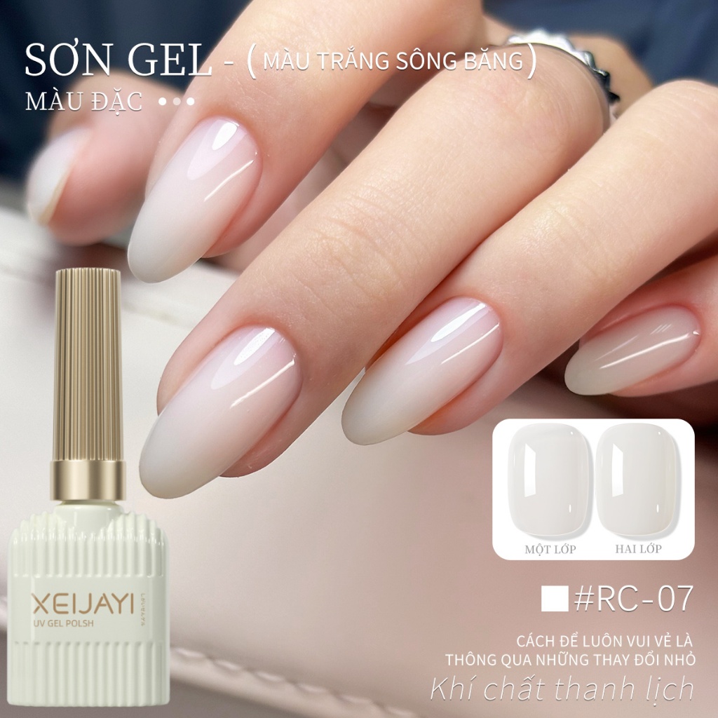 XIJEAYI 15ml Sơn móng tay dạng gel màu trắng băng giá , thích hợp cho các tiệm nail và sử dụng tại nhà.