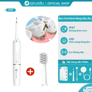 Máy Lấy Cao Răng Siêu Âm Loại Bỏ Hiệu Quả Sỏi Răng Mảng Bám Răng điện 2 Trong 1 Airuidu M09