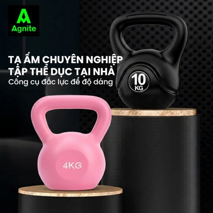 [TẶNG DÂY NHẢY] Tạ ấm,Tạ bình vôi thể dục tại nhà chuyên nghiệp Tạ Chuông Kettlebell tập gym, tập squat mông đùi Agnite