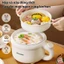 Nồi lẩu đa năng Qcooko 1.7L+1L, Hấp Bánh Bao, 3 mức công suất, Máy Ăn Sáng Khay hấp tháo rời vệ sinh dễ dàng